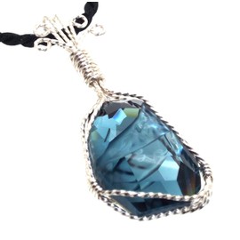 Montana Coloured Crystal Glass Divine Wire Wrapped Pendant