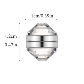 CHIC DIARY 12PCS Veil Magnetic Weights Pearls 0.4 Inch Bridal Wedding Veil Weights with Rhinestone for Brooch Wedding, Silver, One Size