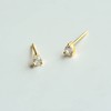 Vintage Pear Cut Stud CZ Earrings | Gold Plated |