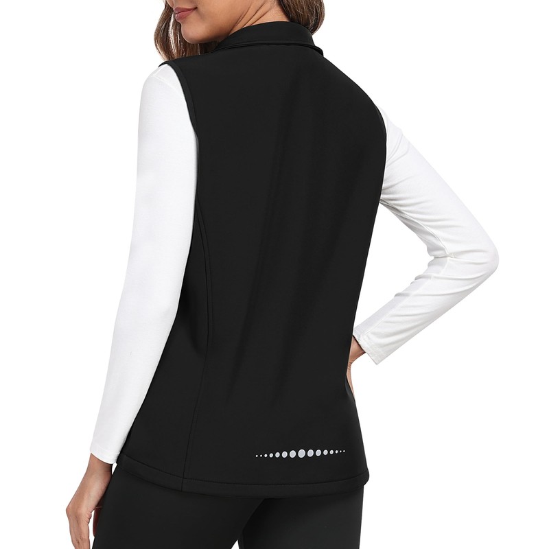 MoFiz Women's Lightweight Vest Softshell Sleeveless Jacket Windproof Stand Collar
