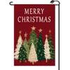 Merry Christmas Trees Red Garden Flag 12x18 Inch Vertical Double