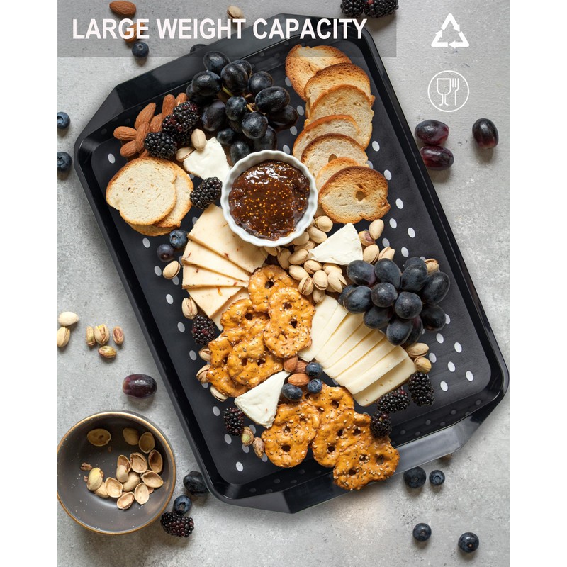 KAQAHIDO Large Non Slip Serving Tray with Grippy Dots, TV