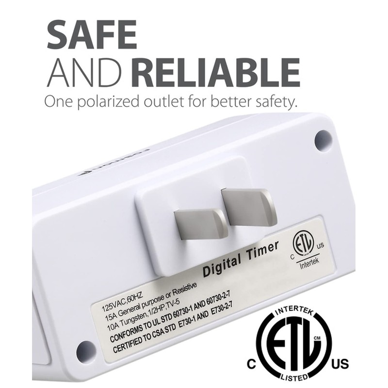 Fosmon Digital Timer for Electrical Outlets, Indoor 24 Hour Light