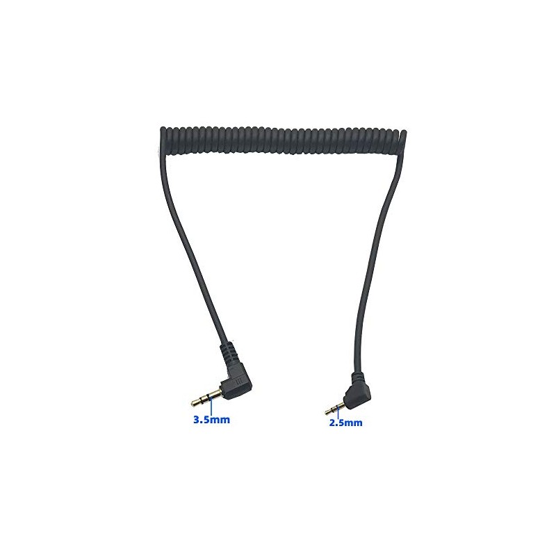 Seadream Coiled 2.5mm to 3.5mm Aux Cable 2Pack 90 Degree