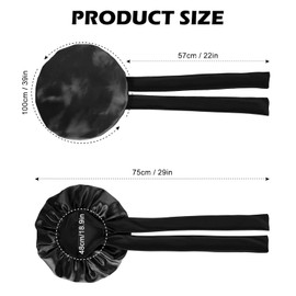 Ninnyi Curly Hair Silk Bonnet for Sleeping, Adjustable Satin Shower Cap with Tie Band for Women Black