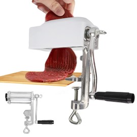 awagas Commercial Manual Meat Tenderizer Machine, Heavy Duty Meat Cuber, Quick and Easy Beef Chicken Steak Flatten Tool Aluminum Alloy Construction Clamp-on Rolling Cuber Tool Steak Flatten Cuber