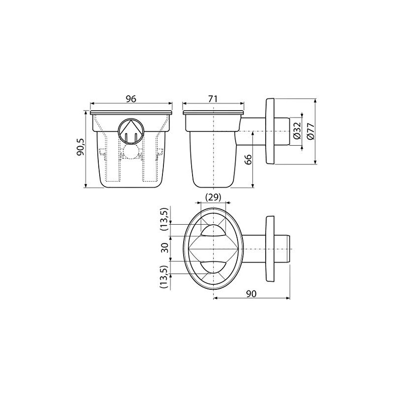 Funnel Siphon Drain for Condensate Drip Siphon with Ball Siphon