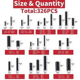 AIMUNOK 326PCS Roll Pin Set - 24 Sizes Spring Dowel Tension Roll Pins - 1/8 1/4 3/8 1/16 5/64 3/32 5/16 5/32 7/32 Split Expansion Pin Assortment Kit for Home Improvement…