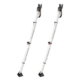 Master Lock White Compact Door Stopper Folding Security Bar, Adjustable from 25-1/2 to 43-1/2 Inches Long for Hinged and Sliding Doors, Door Barricade, Pack of 2, 270EC2