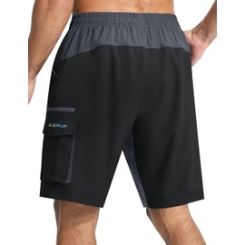 Men's Mountain Bike Shorts 3D Padded Bicycle Biking Shorts Quick Dry Lightweight MTB Cycling Shorts (Black, M)