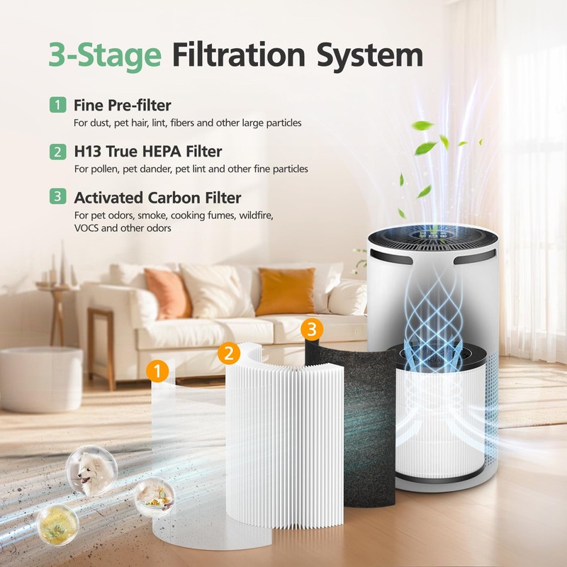 W-01 Replacement Filter Compatible with DBFIT W-01 Air Purifi-er Air