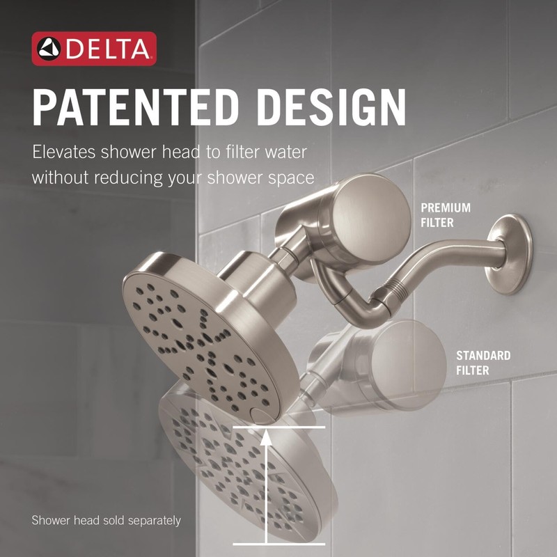 Delta Faucet Clarifi Premium Shower Filter Attachment with Filter, Hard
