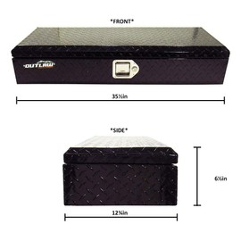 Outlaw OU2001 ATV/UTV Front Aluminum Storage Box Rack Cargo Mount Trunk Luggage - Offroad Trail Storage Container for Quads, Four Wheeler, Utility Vehicles - Weather Proof - Black Powder Coat