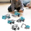 6pcs 1:64 Engineering Car Model Alloy Simulation Vehicle Car Model