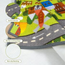 STARUIA Washable Kids Carpet Playmat Rug for Boys Play Room, Baby Fun Learning Car Rug for Kids Toy Cars, Non-Slip City Road Rug for Kids Room Bedroom Classroom, 79"x39"