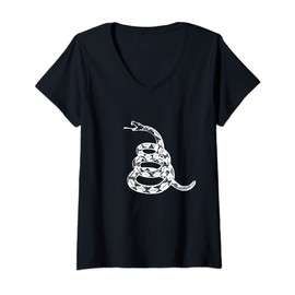 Womens Don't Tread Patriot On Me Gadsden Snake Flag Gift V-Neck T-Shirt