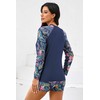 Halcurt Women's Built in Bra Rash Guard Long Sleeve Swimwear