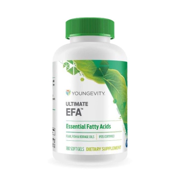 Youngevity Ultimate EFA - Organic Source of Essential Fatty Acids | Omega 3, 6, & 9 | Made from Borage, Flax & Fish Oil | 180 Soft Gel Capsules