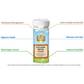 Organic Strength Glowing Beauty: Collagen Pectin Gummies for Radiant Skin, Hair & Nails with 2500mcg Biotin, 200mg Collagen (60 Count)