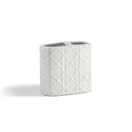 Kassatex ARN-TBH Rattan Toothbrush Holder, Porcelain