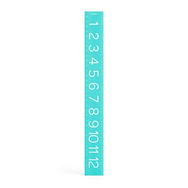 Poppin Acrylic Ruler Aqua, 1-1/2 X 13