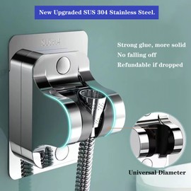 SIMGOTT SIMGOTT Neu Aufger??stet Handbrause Halterung 2Pcs, SUS 304 Edelstahl Ohne Bohren Kleber Winkel Verstellbar Brausehalter Duschhalterung, Super Power, Wasserdicht