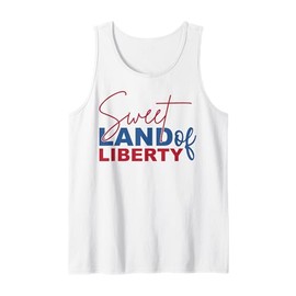 Sweet Land of Liberty Cherry Bow Cute Patriotic Tank Top