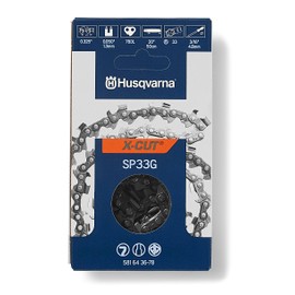 Husqvarna X-Cut SP33G 20 Inch Chainsaw Chain, .325" Pitch, .050" Gauge, 78 Drive Links, Pre-Stretched Chainsaw Blade Replacement with Superior Lubrication and Low Kickback, Gray