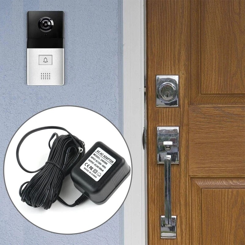 24V Power Supply Adapter Transformer W/ 26FT Wire Video Ring