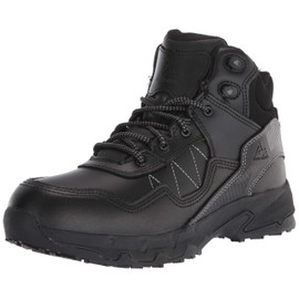 Shoes for Crews Piston Mid, Men's, Women's, Unisex Soft Toe Slip Resistant Work Shoes, Water Resistant, Black, Men's 10 / Women's 11.5 Wide