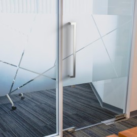 HYDROWARE Modern Contemporary Long Stainless Steel Push Pull Door Handle for Home Entrance Glass Shower Wooden Barn & Office Store Shop Doors - Brushed Satin Nickel - 36 Inch