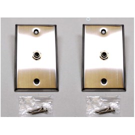 (2) Two Single Wall Plates w/NEUTRIK REAN NYS229 Mono 1/4" Jack Stainless Steel
