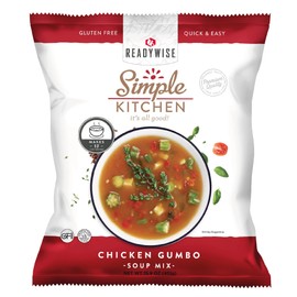 READYWISE - Simple Kitchen, Chicken Gumbo Soup, 17 Servings, MRE, Gluten Free, Food, Soup Mix, for Events, Hiking, Emergency Food Supply, Camping Essentials, or Daily Use, 1 Pack