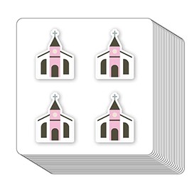 Church Christian Stickers 1in for Scrapbooking, Arts, Craft, Kids DIY, Journals 80-Pack