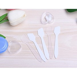 Espátulas de maquillaje reutilizables, 100 unidades, color blanco