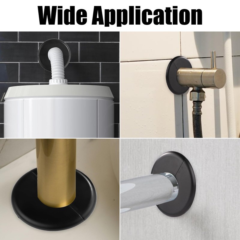 2pcs Wall Split Flange, ABS Round Escutcheon Plate Plumbing Cover
