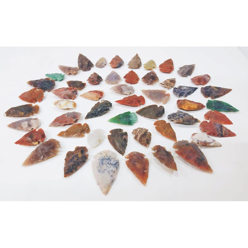 50 PC Lot Flint Arrowhead OH Collection Project Spear DIY