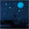 Glow in the Dark Blue Moon Stars Wall Stickers Nursery
