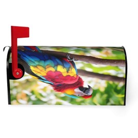 NEZIH Fantastic Parrot Feather 1 Print Mailbox Cover Spring Magnetic Wraps Mailbox Post Box Cover Outdoor Yard Garden Decor, Black