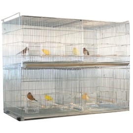 LOT of Add On X-Large 35.5" x 18" x 19"H No Rust Galvanized Zinc Plated Stackable Breeder Bird Flight Cage with Removable Center Divider and Breeding Nest Doors