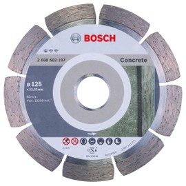 Bosch Professional 1x Diamond Cutting Disc Standard for Concrete (for Concrete, Cellular Concrete, Ø 125 x 22,23 x 1,6 x 10 mm, Accessories for Angle Grinders)