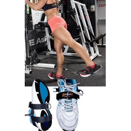 GYM 5-D Ankle/Foot Strap 5 -Ring BLACK Cable Gym Machine Attachment for Men/Women Yoga, Pilates, LEG/FOOT/ANKLE Training/Fitness Strap (Sold Single) Ideal for Donkey Kickbacks