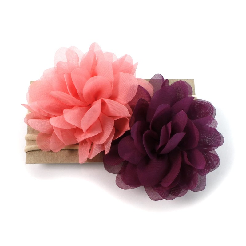 My Lello Baby Girl Rounded Petal Chiffon Flower Nylon Elastic