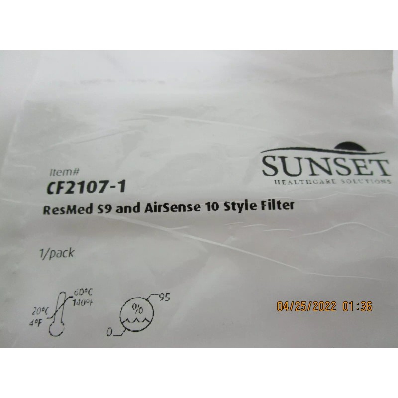 ResMed S9/AirSense 10; Sunset health care solutions filter item #