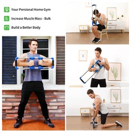 GoFitness Push Down Bar Machine - Chest Expander at Home Workout Equipment, Arm Exerciser - Portable Spring Resistance Exercise Gym Kit for Home, Travel or Outdoors