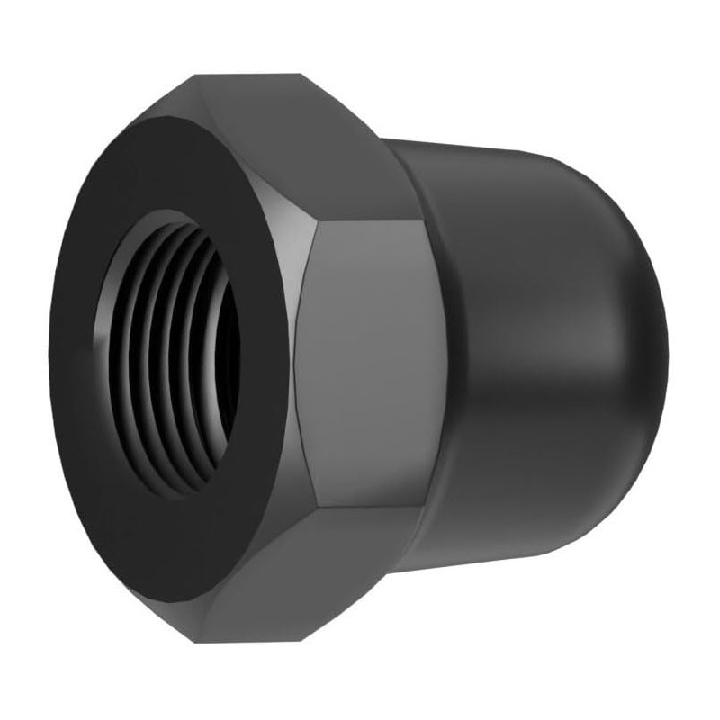 M6 Hexagon Domed Cap Nuts Fit Screws Bolts Black Zinc