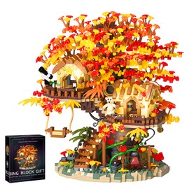 HJPLPXH Cherry Blossom Bonsai Tree House Building Blocks Set Plants Flowers Treehouse Architecture Micro Mini Block Kits Gift for Adults and Kids（2725 Pieces）