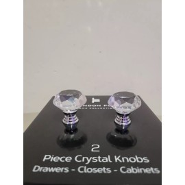 BINO New - LONDON FOG  Crystal Knobs  ( 2 Pieces )  Drawers / Closets / Cabinets