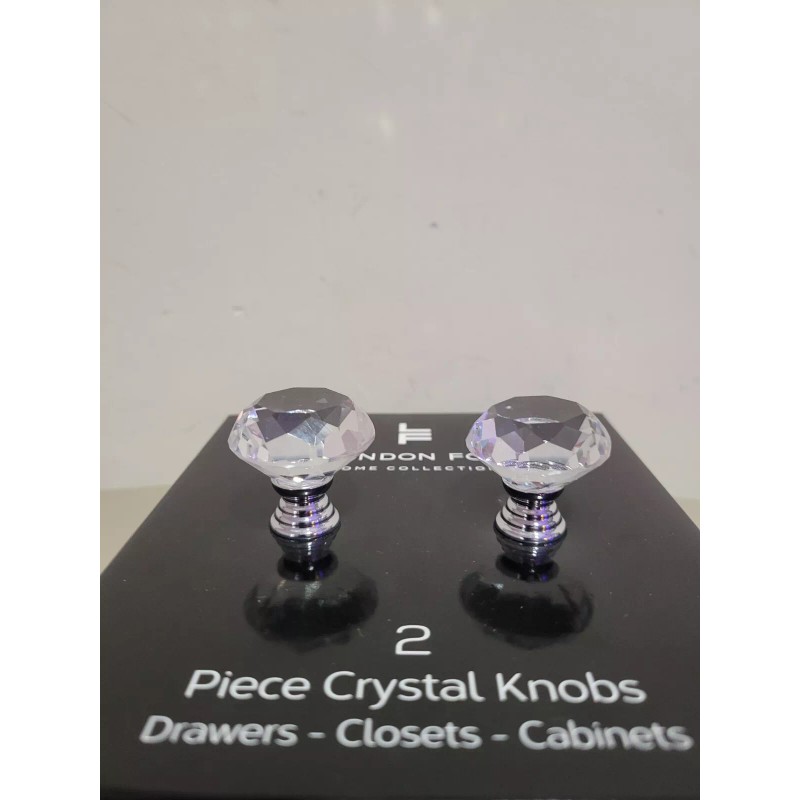 BINO New - LONDON FOG Crystal Knobs ( 2 Pieces