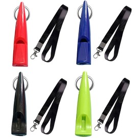 Pack of 4 Professional Dog Whistles, Dog Training Whistles, High Frequency Plastic Dog Whistles with Adjustable Lanyard Key Chain, Dog Whistles for Recall Training, Stop Barking